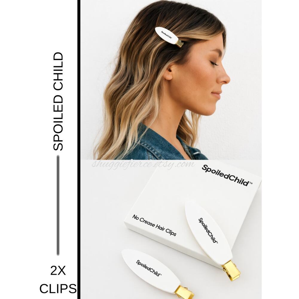 MSRP $20 ✨ SpoiledChild Gold + White No-Crease Hair Clips – New in Package ✨